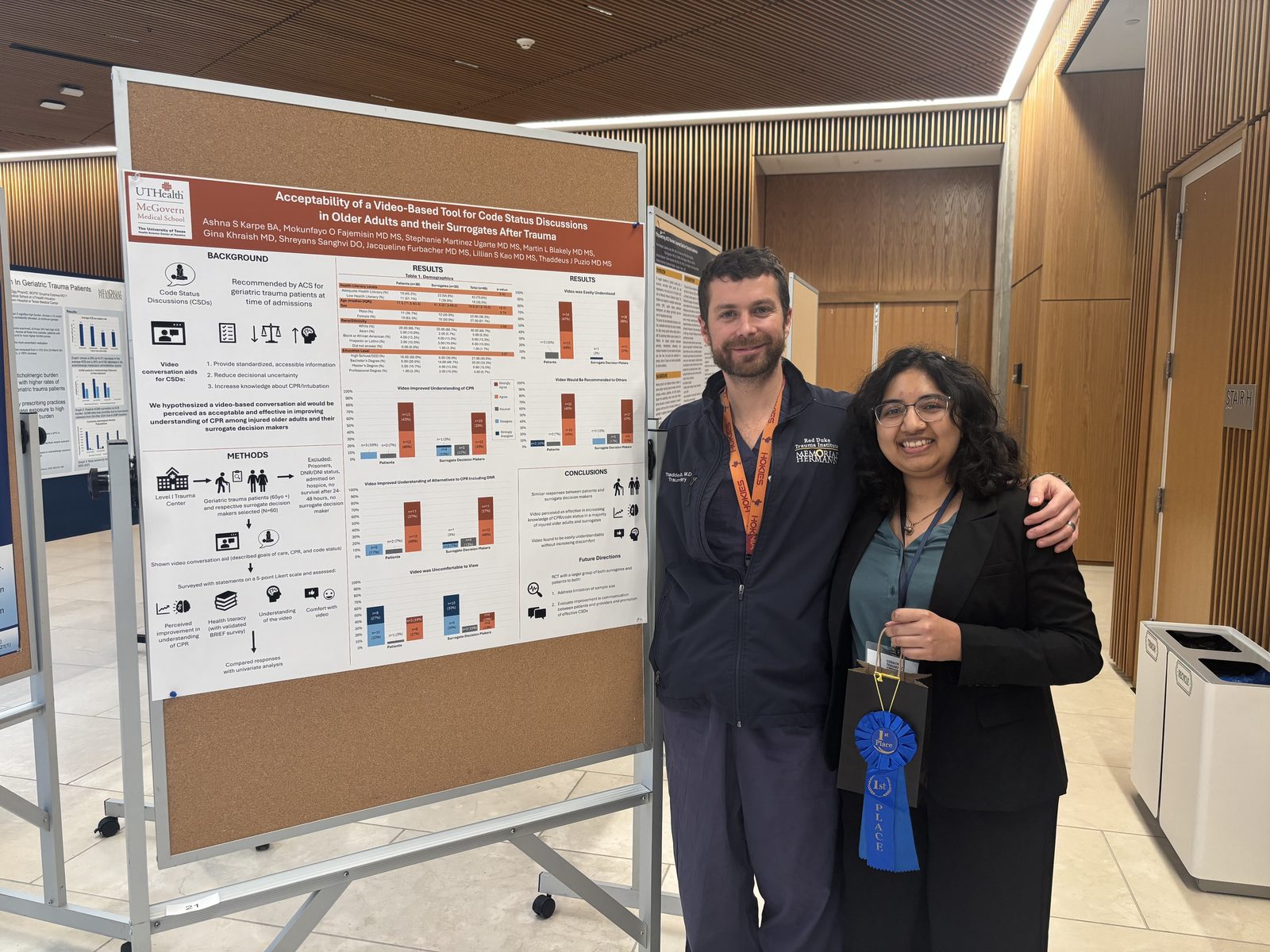 The MHC team accepting first place at the Geriatric Trauma Symposium