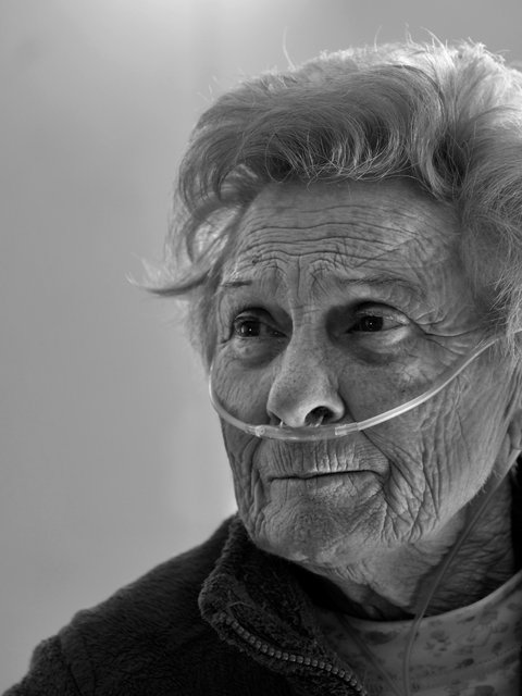 Patient in hospital bed