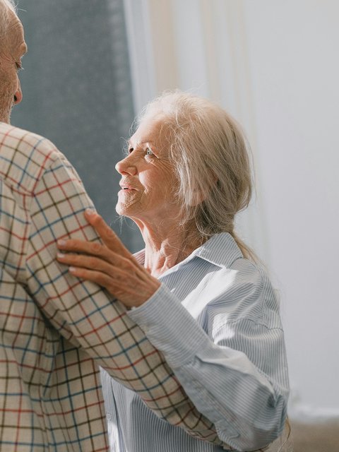 Patient with family caregiver at home